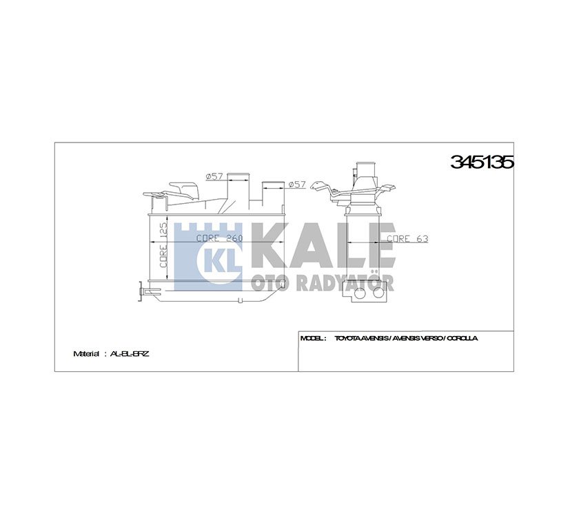 TURBO RADYATÖRÜ (INTERCOOLER) AVENSIS 99-08 2.0 D4D