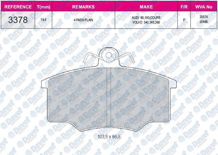 FREN BALATASI ON AUDI 80 - 100 COUPE 79-85