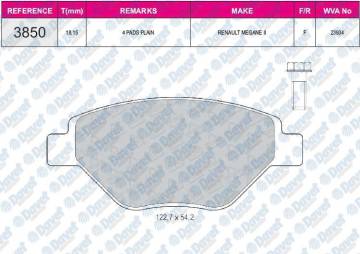FREN BALATASI ON WVA 23934  MEGANE II 1.4 16V 02-03