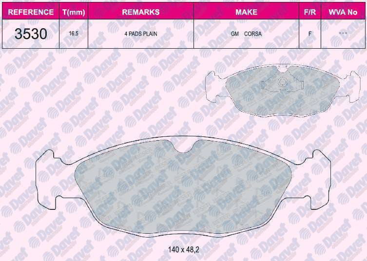 Fren Balatası On Shımlı Wva21547 Astra F Corsa A Vectra A 91-95