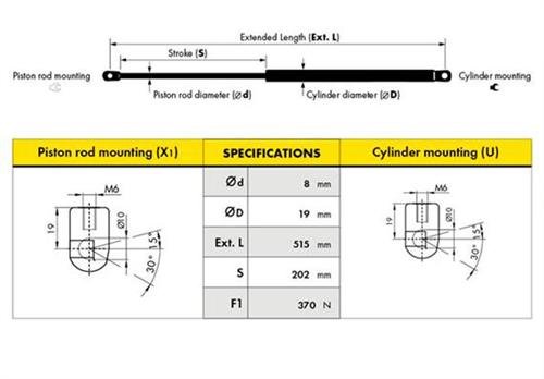BAGAJ AMORTİSÖRÜ FİAT BRAVA 99=> (D0006)
