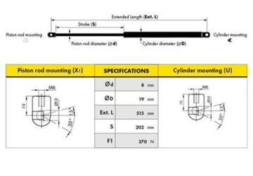 BAGAJ AMORTİSÖRÜ FİAT BRAVA 99=> (D0006)