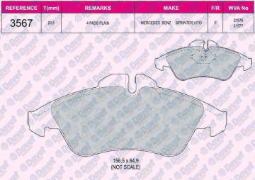 FREN BALATASI ON WVA 21576-21577  VW LT28 LT35  MB SPRINTER 2T 1996->