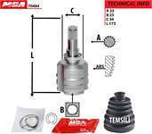 AKS KAFA IC-(TOYOTA: COROLLA 03>07 '' 1.4 1.6 VVTI BENZINLI '' ) (23×23×34)