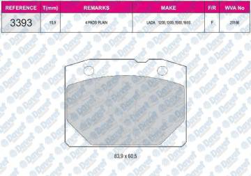 FREN BALATASI ON WVA 20166 LADA 1.2 1.3 1.5
