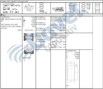 PISTON+SEGMAN 0.80 86.40MM TEMPRA SLX 1.6