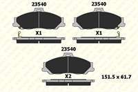 ON FREN BALATASI RANGER 2,5TD 4×4 04> 2,5,2,5D 4×4 99>02 06>11 MAZDA B2500 01>03 BT 50