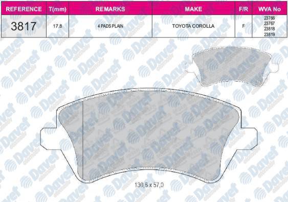 ON FREN BALATASI COROLLA 2002 2007 (VVT I BENZINLI)