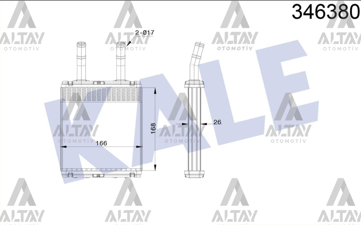 RADYATÖR KALORİFER ACCENT  95-00 / EXCEL 90-94 / ELANTRA 96-01 / GETZ 03-11 BRAZING