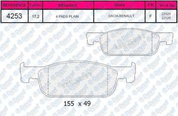 FREN BALATASI ON WVA 22525 CLIO IV LOGAN II SANDERO II 12-> UZUN TIP