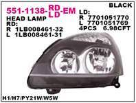 ON FAR SAG ELEKTRIKLI SİYAH RENAULT CLIO 01-