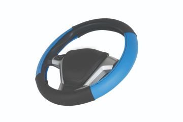 DİREKSİYON KILIFI GEÇMELİ MİNİBUS 42 CM 4 PARÇA SİYAH-MAVİ