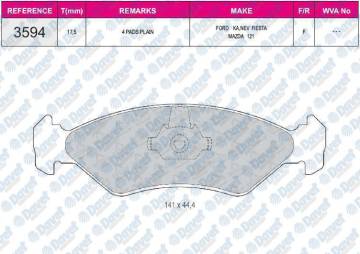FREN BALATASI ON MAZDA 12 FORD KA FIESTA 96 ->