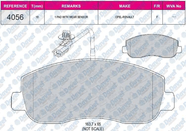 FREN BALATASI ON RENAULT MASTER III 2.3DCI OPEL MOVANO 2.3CDTI 2011->