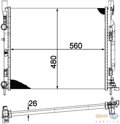 Radyatör Kng 1.6 16V-1.5Dcı 86 Ps 2010=> (560X480X26)