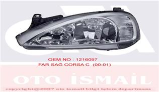 (x) FAR+SİNYAL SAĞ CORSA C 09/00-02 (ELEKTRİKLİ)(H7+H7)
