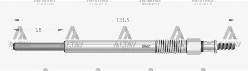 KIZDIRMA BUJİSİ (ISITMA) FOCUS / FIESTA / 206 1.4HDI - 1.6 HDI DV4TED-DV6TED 11V EURO4 VİDALI TİP