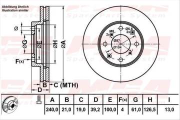 FREN DISK ON HAVA KANALLI 240-4 ( HONDA: JAZZ II 02 - 08 / HONDA: CITY 05 - 10)
