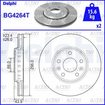 FREN DISKI LAGUNA III 07=> / LATITUDE 11=> / SCENIC III 09=> ON HAVALI 296-5 SET