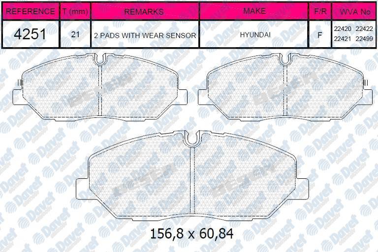 ON FREN BALATASI HYUNDAI H350 MINUBUS PANELVAN 2.5 CRDI