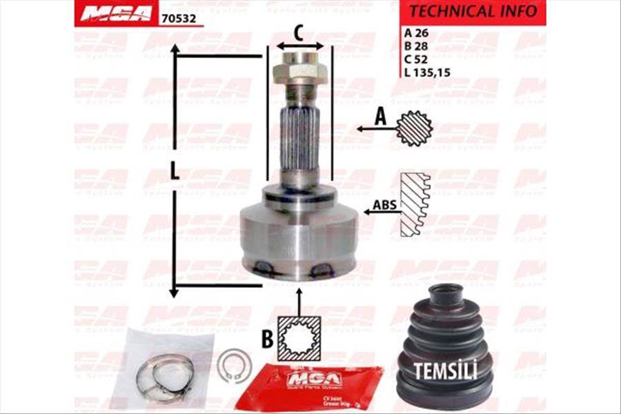 Aks Kafa Dıs-(Honda: Jazz 02>07 ) (26×28×52)