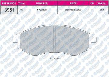 FREN BALATASI ON WVA 23974 CHEVROLET KALOS 02-10 AVEO 05-10 1.2 1.4 1.6