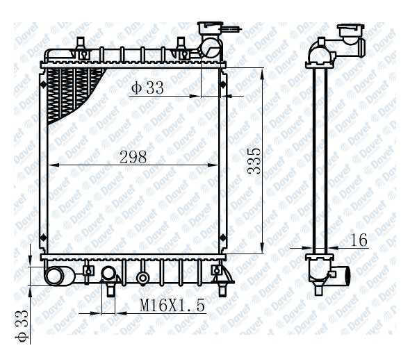Motor Su Radyatoru Hyundaı Accent 1,3 1,5 00 05 Manuel (335×317×16)