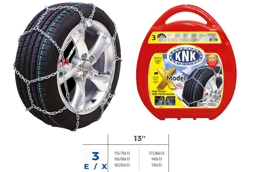 PATİNAJ ZİNCİRİ TAKMATİK ÇAPRAZ 13 JANT (ZİNCİR EBATLARI İÇİN RESİME BAKINIZ)