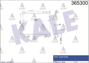 RADYATÖR SU VITARA 88-97 1.6 3 KAPI 26mm A-T BRAZING