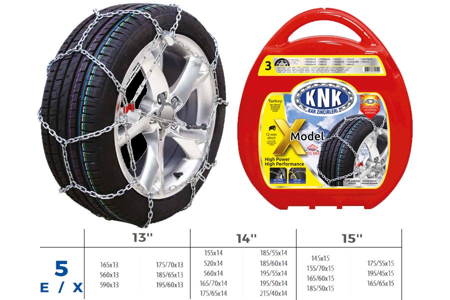 Patinaj Zinciri Takmatik Çapraz 13-14-15 Jant (Zincir Ebatları İçin Resime Bakınız)