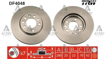 FREN DİSKİ ASTRA H 04-10 / ASTRA G 98-07 / ZAFIRA A 98-05 / MERIVA A 03-10 / ÖN HAVALI 280-5 (SET)