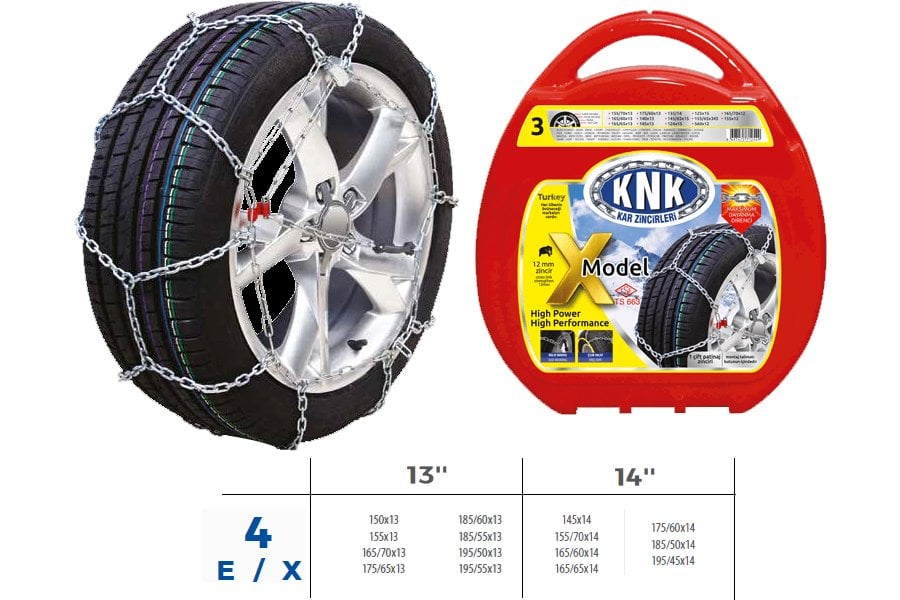 Patinaj Zinciri Takmatik Çapraz 13-14 Jant (Zincir Ebatları İçin Resime Bakınız)
