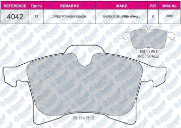 FREN BALATASI ON ASTRA H 1.4 - 1.6 - 1.7CDTI - 1.8 - 1.9CDTI - 1.9CDTI 16V - 2.0 TURBO 03-04 ASTRA H COMBO C WVA 23832