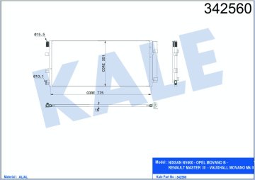 KLIMA RADYATORU MASTER III 2.3DCI (795×355×16)