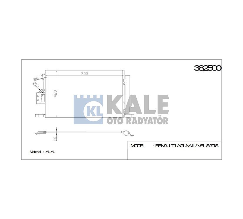 RADYATÖR KLİMA SANTAFE 06=> DİZEL 693x479x16 M-T