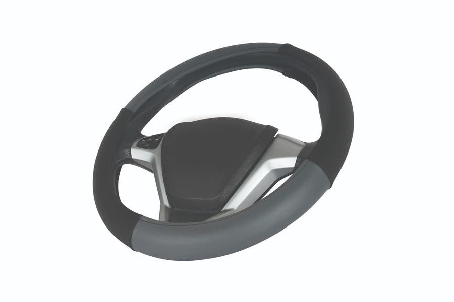 DİREKSİYON KILIFI GEÇMELİ 4 PARÇA SİYAH-GRİ