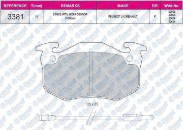 FREN BALATASI ON WVA 20635 PEUGEOT P205 P309 RENAULT CLIO EXPRESS 85->