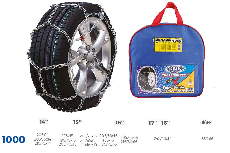 Patinaj Zinciri 4X4 Jeep - Minibüs Ve Hafif Tic.Araç (Zincir Ebatları İçin Resime Bakınız)