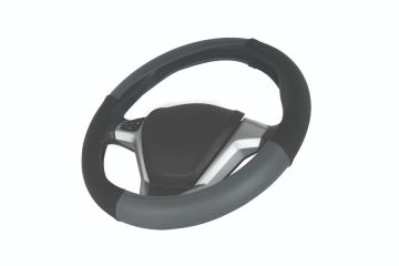 DİREKSİYON KILIFI GEÇMELİ MİNİBUS 42 CM 4 PARÇA SİYAH-GRİ