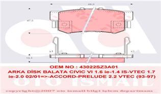 ARKA BALATA CIVIC VII (01-05)- CIVIC VIII 05=> ACCORD VII (98-02)- ACCORD VIII 06=>