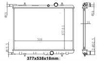 SU RADYATORU BRAZING ( PEUGEOT : 307 1.4HDI 1.6 16V 2.0HDI 2.0 16V EW10J4 ) 377×538×18