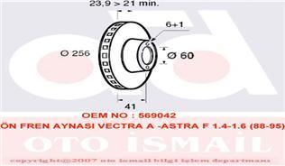 ON FREN DISKI ASTRA F VECTRA A VECTRA B 1,6