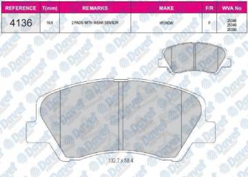 On Fren Balatası Accent Blue 2011-> Kıa Rıo 2011->