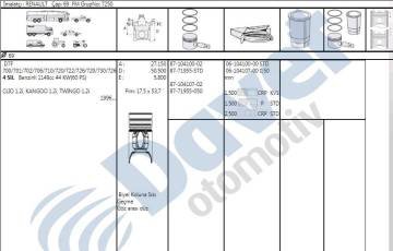 MOTOR PISTON SEGMAN KANGOO CLIO TWINGO 1,2I D7F (69,00mm) / (STD)