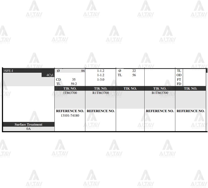 PİSTON TAKIM CORONA 2.0L /  92-95 / 3SFE / 86.00mm / STD