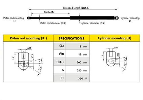 BAGAJ AMORTİSÖRÜ CORSA (93-99) (D0050)