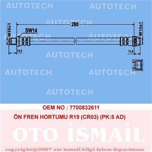 ÖN FREN HORTUMU R19 (CR03) (PK:5 AD)
