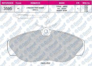 ON FREN BALATASI BOXER DUCATO JUMPER 1400KG (15 JANT) / (94 03) YUVARLAK SOKETLI