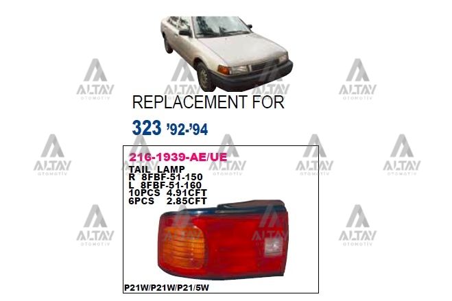 STOP LAMBASI 323  93-95 SEDAN DUYLU SAĞ