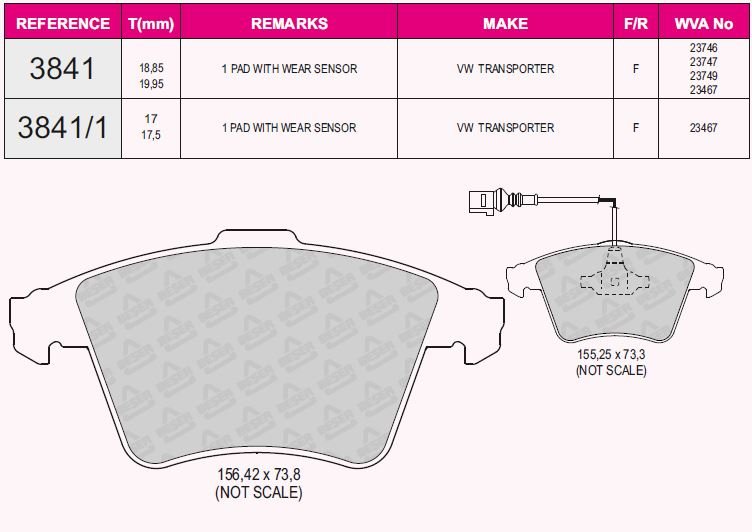 Ön Balata Fişli Transporter T5 16 Jant Ym Kalın 03=>